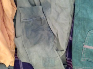 Fabric that is discolored.